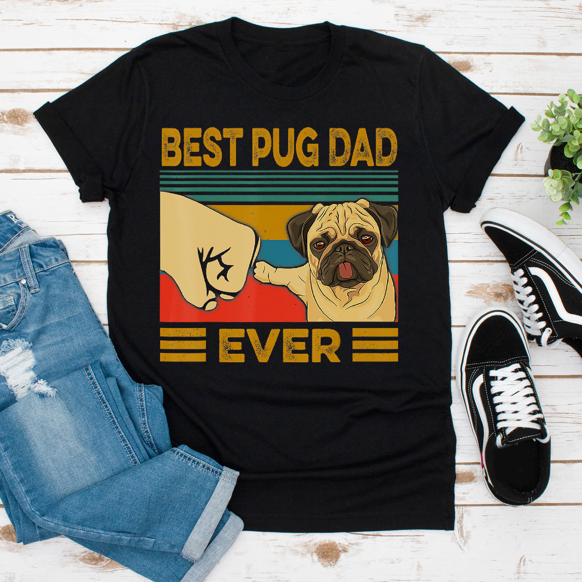 Best pug dad ever shirt Clearance
