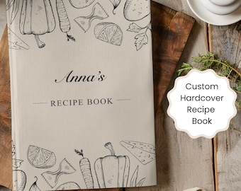 Gepersonaliseerd receptenboek: op maat gemaakte 114-recepten kookboek, glanzende omslag