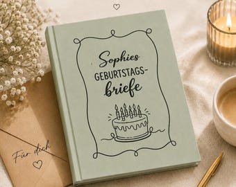 Personalisiertes Geburtstagsbuch Geburtstagsbriefe mit Wunschname Erinnerungsbuch zum Geburtstag Geschenk für Familie und Freunde