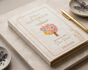 Personaliseerbare notities, A5 met namen, Journal für Gedanken Notizen Manifestation, Gift für Freundin, liniert dotted blanko