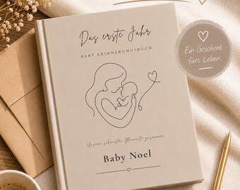 Personalisiertes babyboek met harde kaft – Babybuch mit Namen, Gift zur Geburt