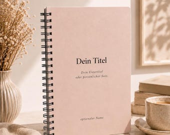 Personaliseerbare spiraalvormige notenbuch A5 of A4 | Ringbuch met Wunschtext | Liniert, gepunkt of blanco | Persoonlijk geschenk
