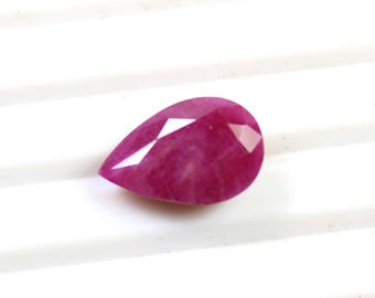Rubí rosa sin calentar, talla pera facetada, para joyería (4,40 cts)