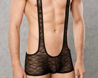 Men’s Sheer Lace Bodysuit – Bold, Sexy & Confident Style for Him