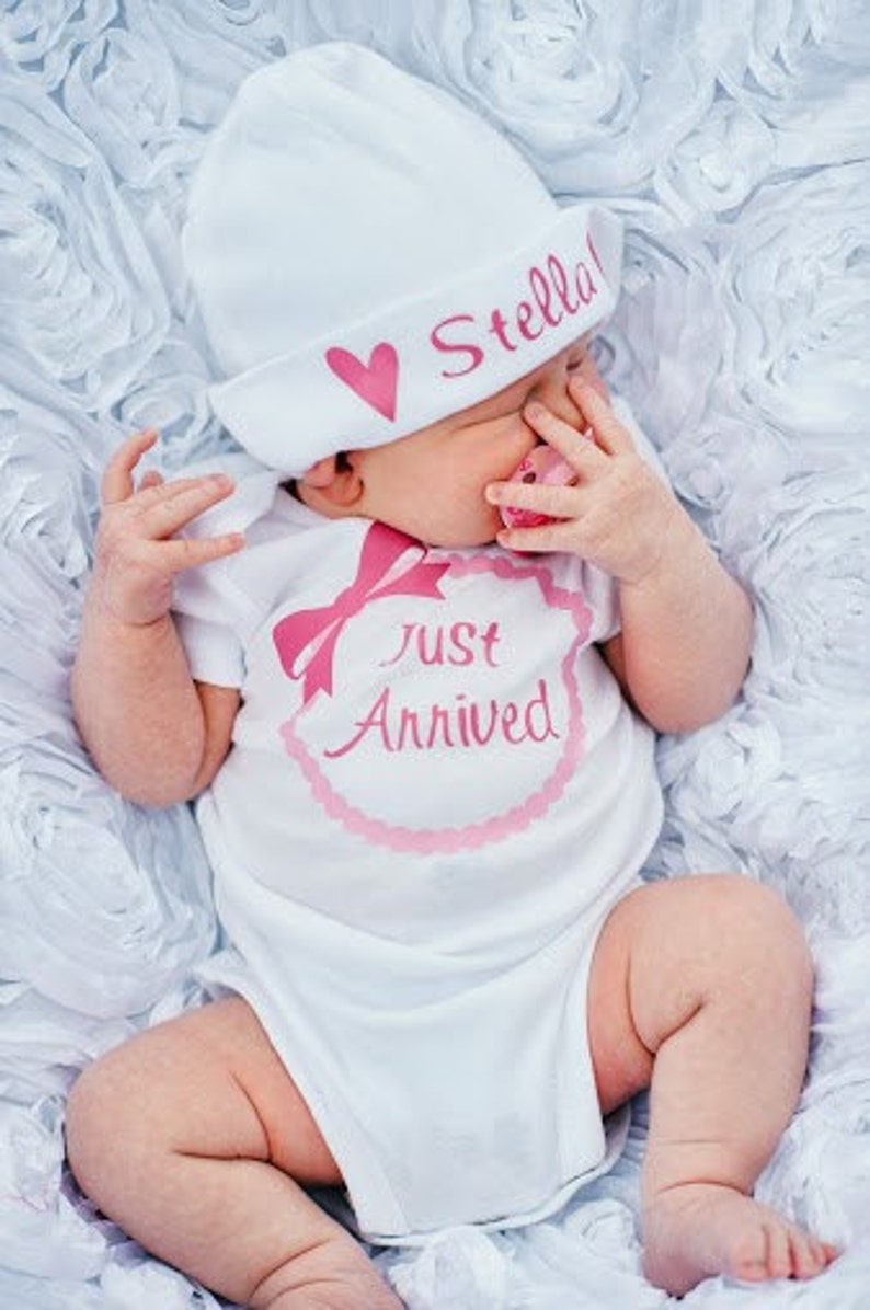 Newborn Baby Just Arrived Baby Bodysuit Outfit Short Sleeve Etsy