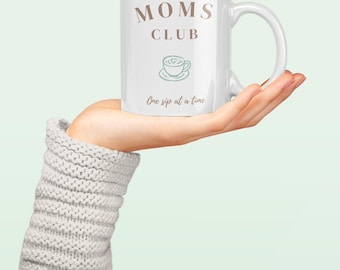 Calm Mom Mug,Moms Club Coffee Mug, Anxiety Relief Gift for Mom, Cozy Coffee Lover Gift Mother’s Day Mug, Gift for Mom