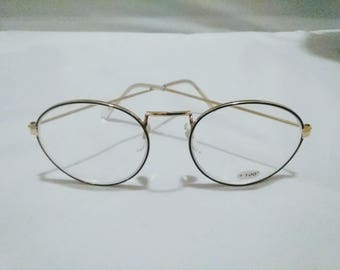 SALE Vtg  Classic gold wire rim vintage eyeglasses + 100
