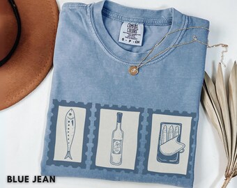 Sardinen-Shirt Comfort Colors®, T-Shirt mit Fischgrafik, Küstengroßmutter-Ästhetik-Shirt, La Dolce Vita Amalfi Sommer-T-Shirt