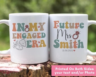 Custom In my Engaged era Mug Bride to Be Gift Engagement Gift Bridesmaid gift, Bridal Shower, Maid of Honour gift, Bridesmaid proposal gifts