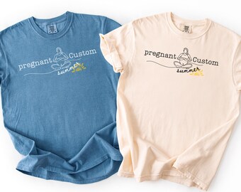 Custom Summer Pregnancy Announcement Shirt, Beach Baby Reveal Tee, Pregnant Girl or Boy Summer Shirt, Gift for Mom to Be, Funny Pregnant