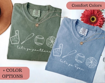 Benutzerdefinierte Baseball Maskottchen Shirt, personalisiertes Team Name T-Shirt, Baseball Mama Spieltag, Schulgeist Sportmannschaft Geschenk, Little League Fan Tshirt