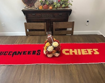 Chiefs and Buccaneers Table Runner Pattern