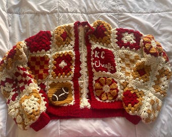 Patrón de cárdigan de la NFL de crochet personalizable