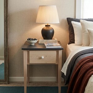 SOLID WOOD Pine Nightstand | Refinished End Table | Farmhouse | Entry Table