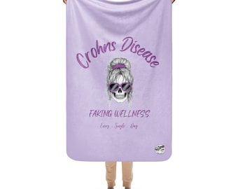 Coperta in sherpa per persone affette da morbo di Crohn, prodotta da Fibroeaz®.