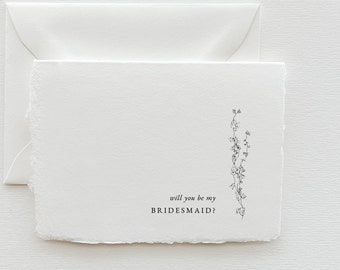 Will You Be My Maid of Honor / Will You Be My Bridesmaid Handmade Paper Cards - Madelyn