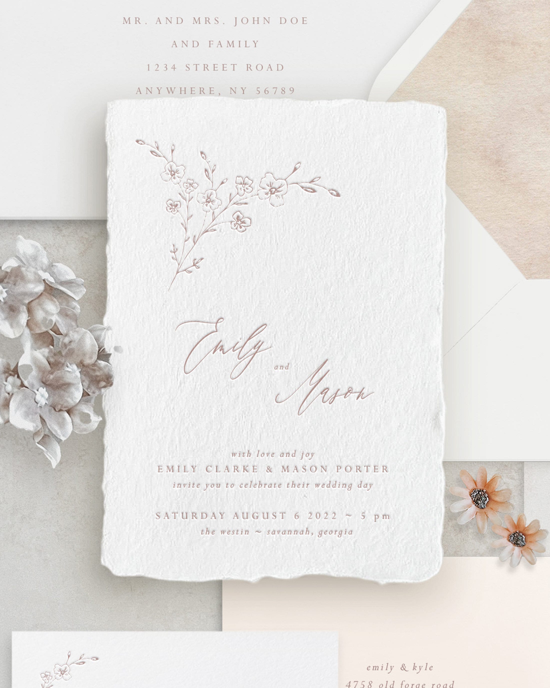 Minimalist modern simple save the date cards STD005 - Wedding Invitations -  Wedding Invites Paper