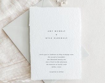 Handmade Paper Letterpress Wedding Invitation | Custom Venue Illustration | Save the Dates | Wedding Invites | Menus | Amy - Sample