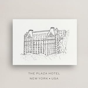 プラザホテルの結婚式場イラスト | プラザホテルのイラスト | プラザの図面 | ニューヨークの結婚式 | プラザのインスタントダウンロード