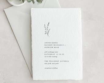 Handmade Paper Letterpress Wedding Invitation | Custom Venue Illustration | Save the Dates | Wedding Invites | Menus | Hayden - Sample