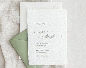 Handmade Paper Letterpress Wedding Invitation | Custom Venue Illustration | Save the Dates | Wedding Invites | Menus | Erin - Sample