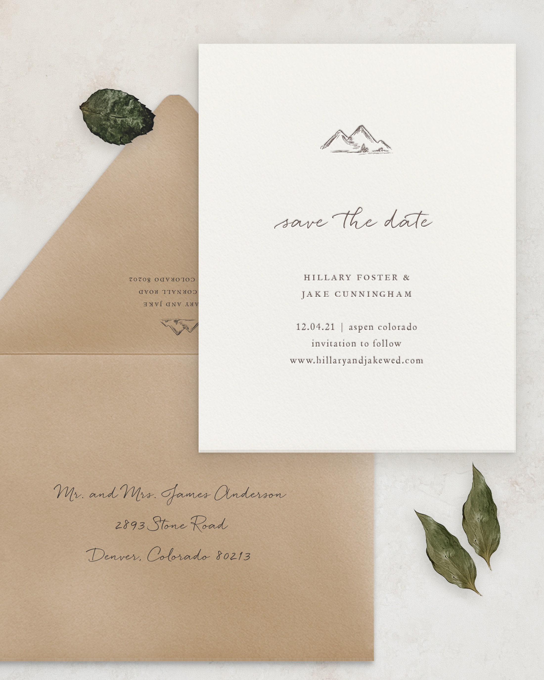 Minimalist modern simple save the date cards STD005 - Wedding Invitations -  Wedding Invites Paper