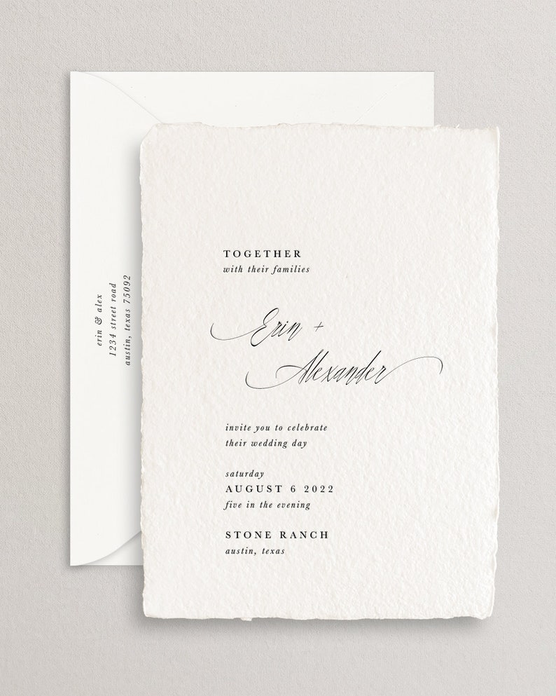 Handmade Paper Letterpress Wedding Invitation Custom Venue Illustration Save the Dates Wedding Invites Menus Erin Sample image 6