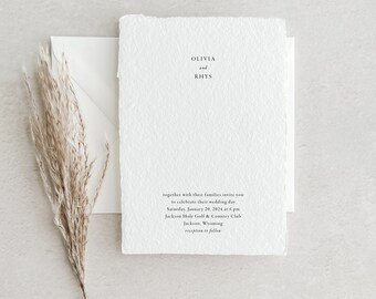 Handmade Paper  Letterpress Wedding Invitation | Custom Venue Illustration | Save the Dates | Wedding Invites | Menus | Olivia - Sample