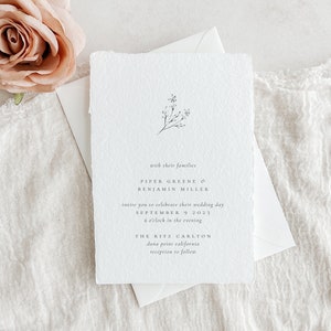 Handmade Paper Letterpress Wedding Invitation | Custom Venue Illustration | Save the Dates | Wedding Invites | Menus | Piper - Sample