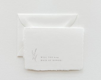 Will You Be My Maid of Honor / Will You Be My Bridesmaid Handmade Paper Cards - Hayden