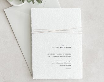 Handmade Paper Letterpress Wedding Invitation | Custom Venue Illustration | Save the Dates | Wedding Invites | Menus | Serena - Sample