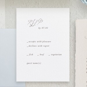 Handmade Paper Letterpress Wedding Invitation Custom Venue Illustration Save the Dates Wedding Invites Menus Erin Sample image 4