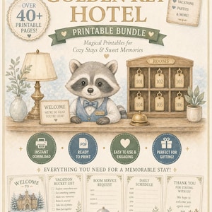 Utskrivbart hotellkit med Golden Key | Lyxigt dramalekset (digital nedladdning)