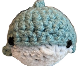 Hand crocheted shark plushie anagarumi