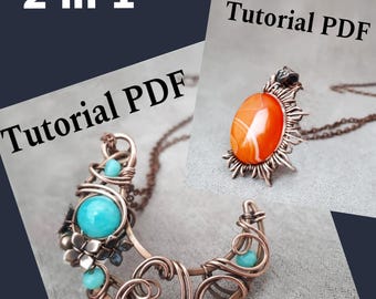 ワイヤーラップチュートリアル | 2 in 1。太陽と月。ステップバイステップのワイヤー編み（PDF）