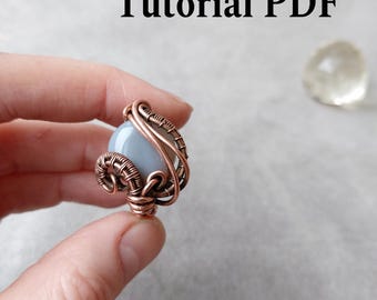 Wire Weaving Ring Tutorial: Gray ring, Advanced Jewelry (PDF Pattern)