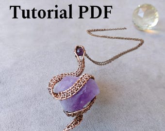ワイヤーラップスネークペンダントの作り方チュートリアル: (PDF)