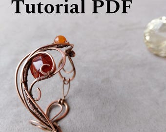 Cornelian Wire Wrap Bracelet Tutorial – Jewelry PDF Pattern