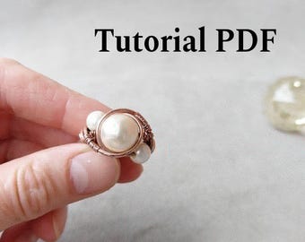 Wire Weaving Pearl Ring Tutorial, No Soldering (PDF Pattern)