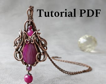 Wire Wrap Anhänger Anleitung | Vintage Anhänger mit Himbeerstein (PDF)