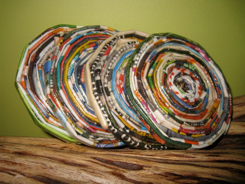 Repurposed NEWSPAPER COASTERS Etsy