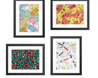 RECYCLE ARTIST'S Wall Art Prints // Original MONOPOLY Game Pieces
