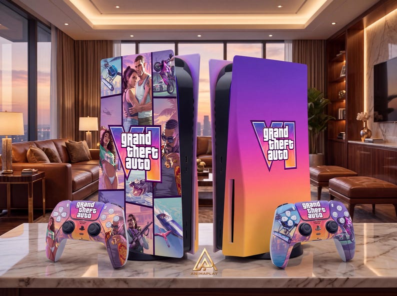 PS5 - Console Skin | GTA VI - Premium Vinyl Wrap | GTA 6 | Made in France image 1