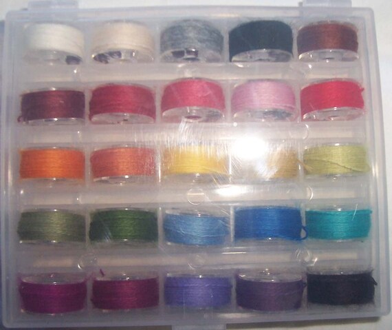 Genziana Wool Thread 25 Color Bobbin Set 1 for Wool Applique Sue