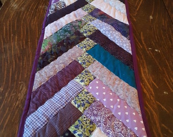 French Braid Table Runner in Purples