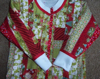 Baby Christmas Quilted Sweatshirt Jacket - Aspen Frost