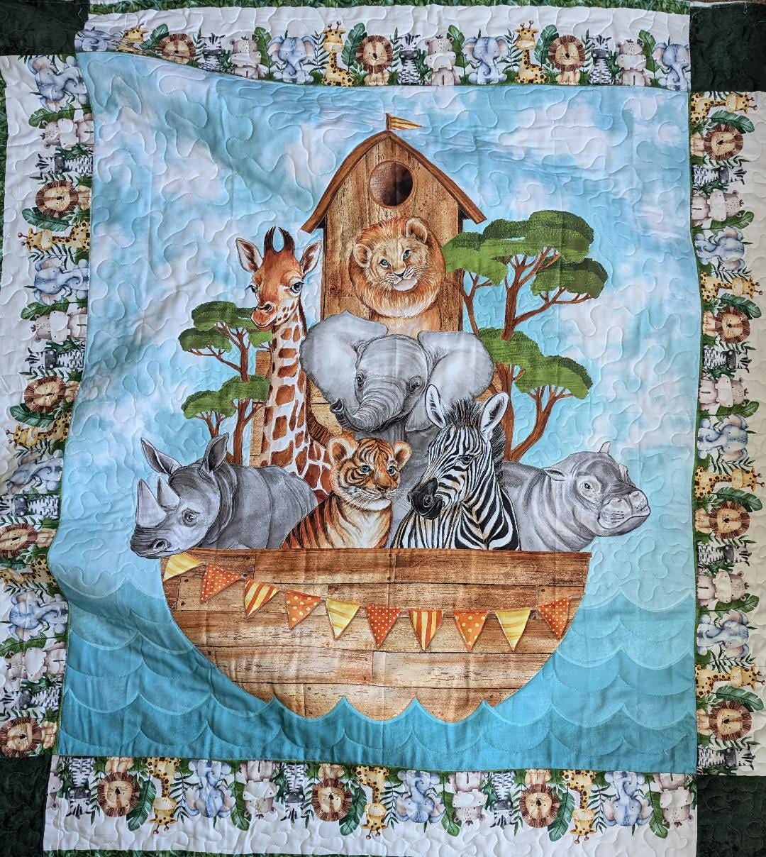 Baby Safari Animals Baby Quilt 46.5" X 51" - Etsy