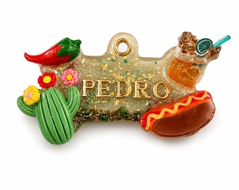 Gepersonaliseerde Fiesta-tag, aangepast Mexicaans thema huisdier-ID-tag