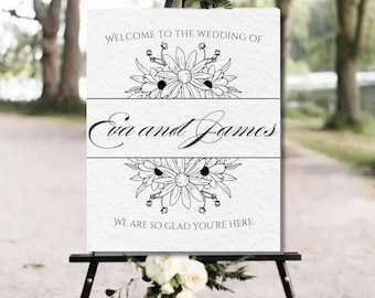 Black and White simple modern wedding welcome sign