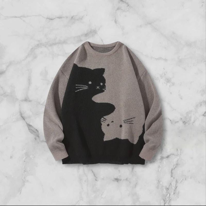 Sweat à Capuche Vintage Chat – Motif Rétro Homme/femme, Coupe Classique, 100% Coton 241 G - 5